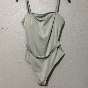 H&M Sage Green One Piece Bathingsuit Size 12 Adult